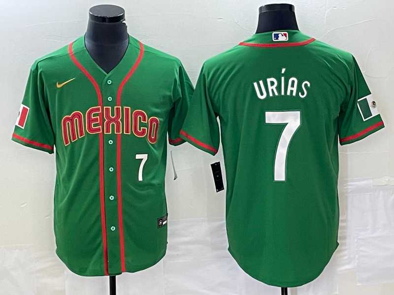 Men's Mexico Baseball #7 Julio Urias Number 2023 Green World Classic Stitched Jersey1,We sell and wholesale Men's Mexico Baseball #7 Julio Urias Number 2023 Green World Classic Stitched Jersey1 on line form chian!